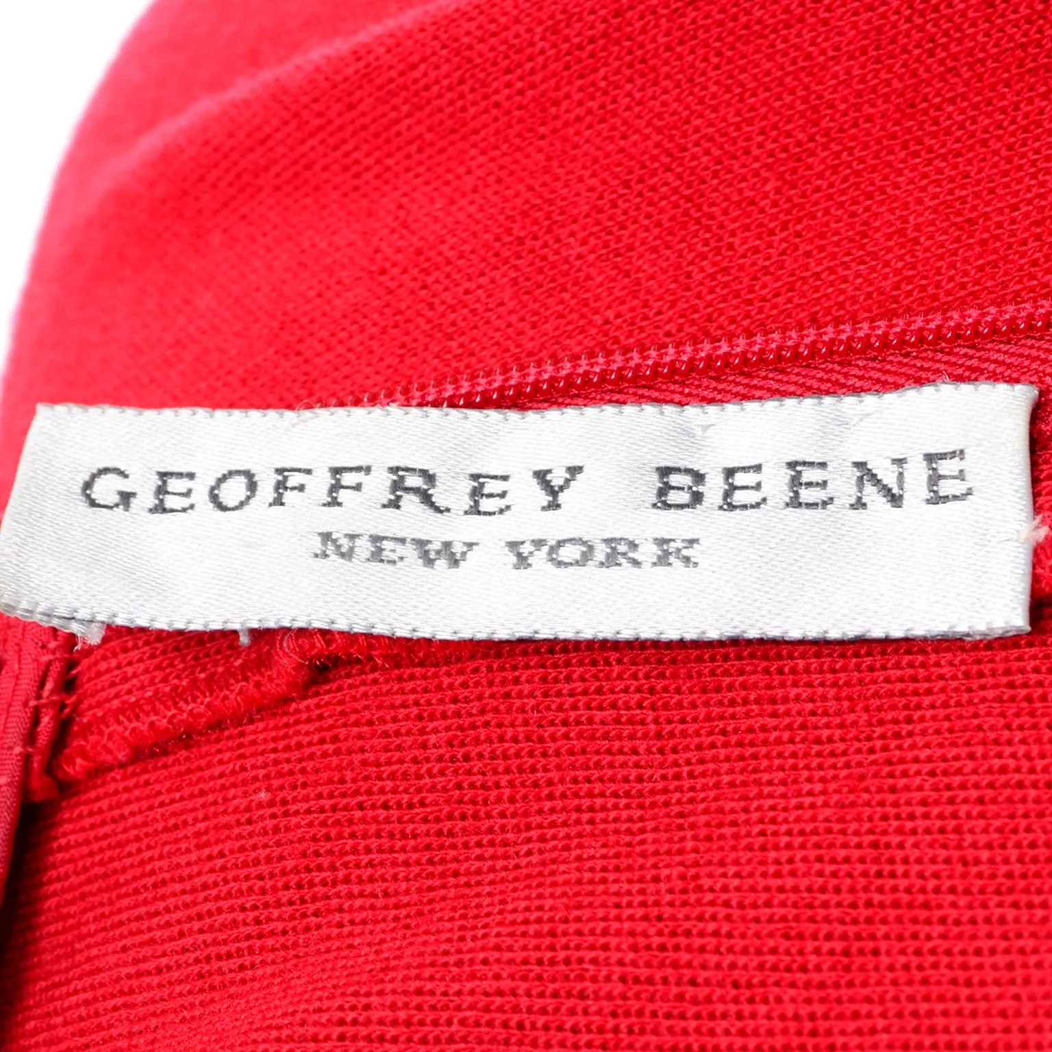 1980s Geoffrey Beene Red Jumpsuit With Gold Embroidery