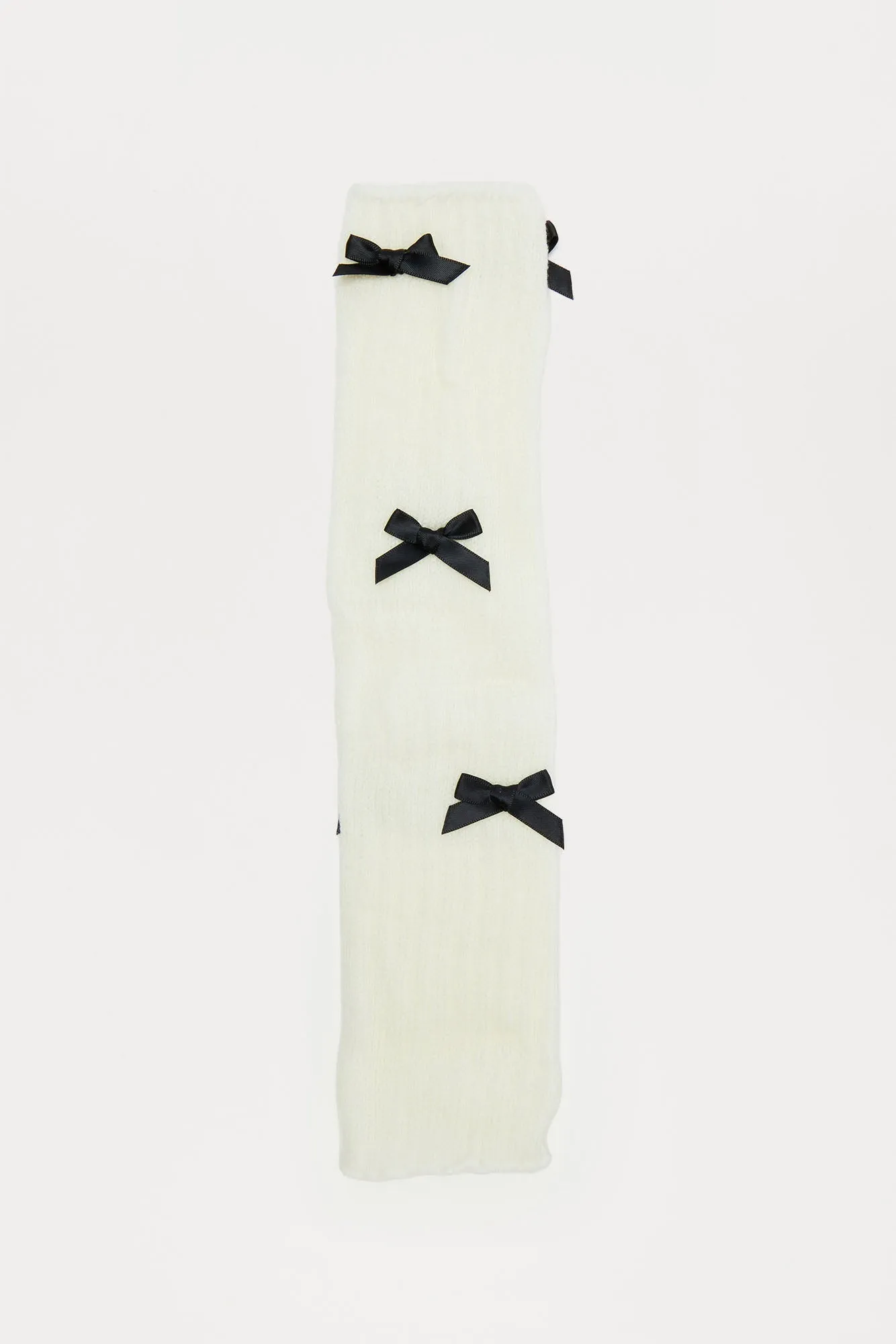 Ballet Bow Leg Warmers - White/Black