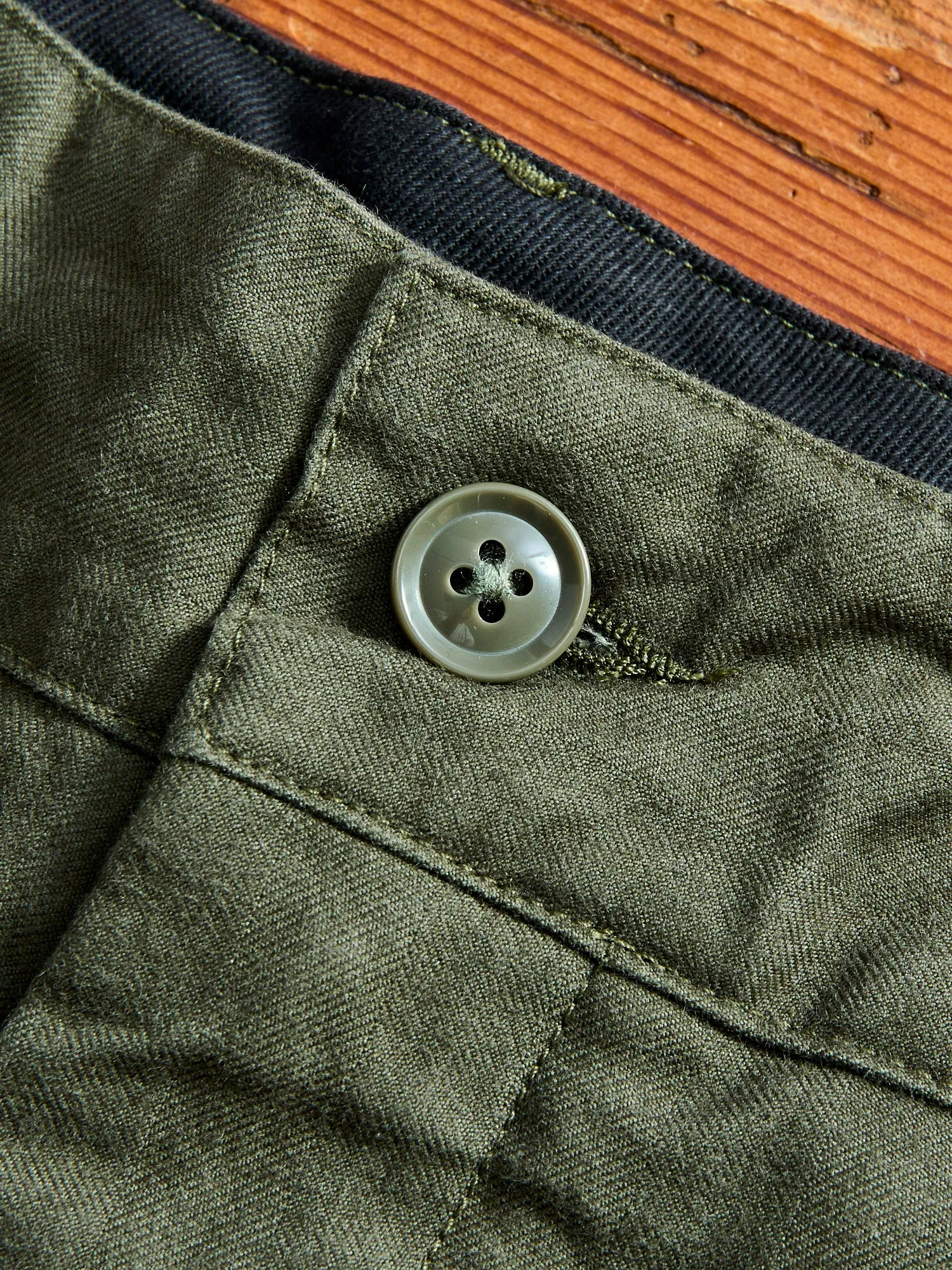 Brushed Herringbone FA Flight Cargo Pants in Olive