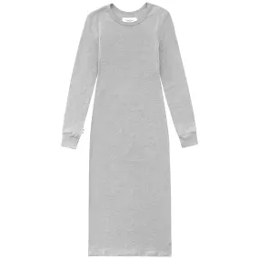 Fine Ribbed Long Sleeve Dress Heather Grey
