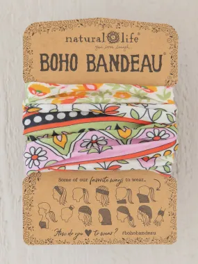 FULL BOHO BANDEAU® HEADBAND - LILAC ORANGE BORDER