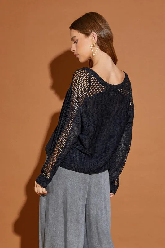Hollow Detail Cardigan Sweater *Multiple Colors Available*