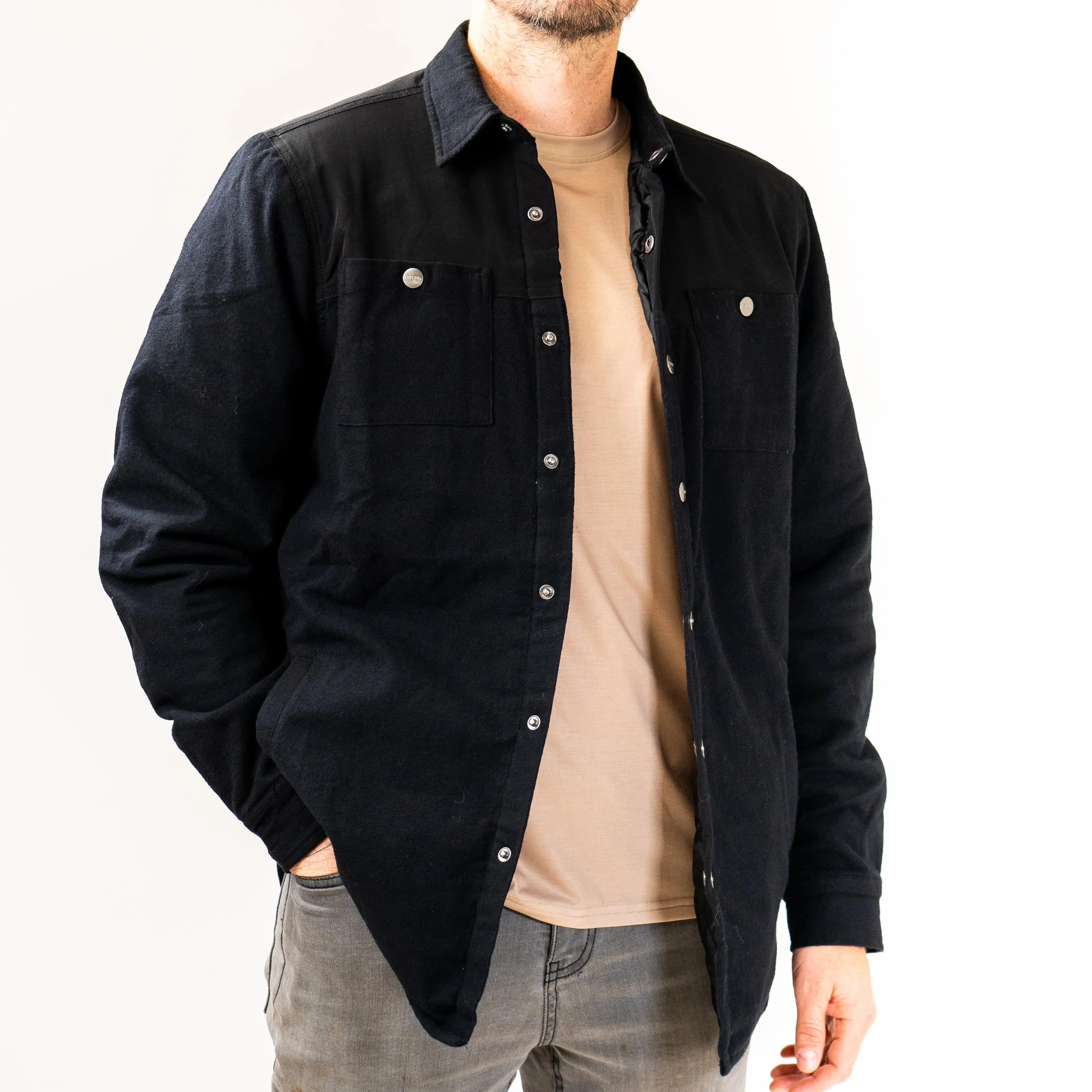 Quilted Shacket - Black on Black