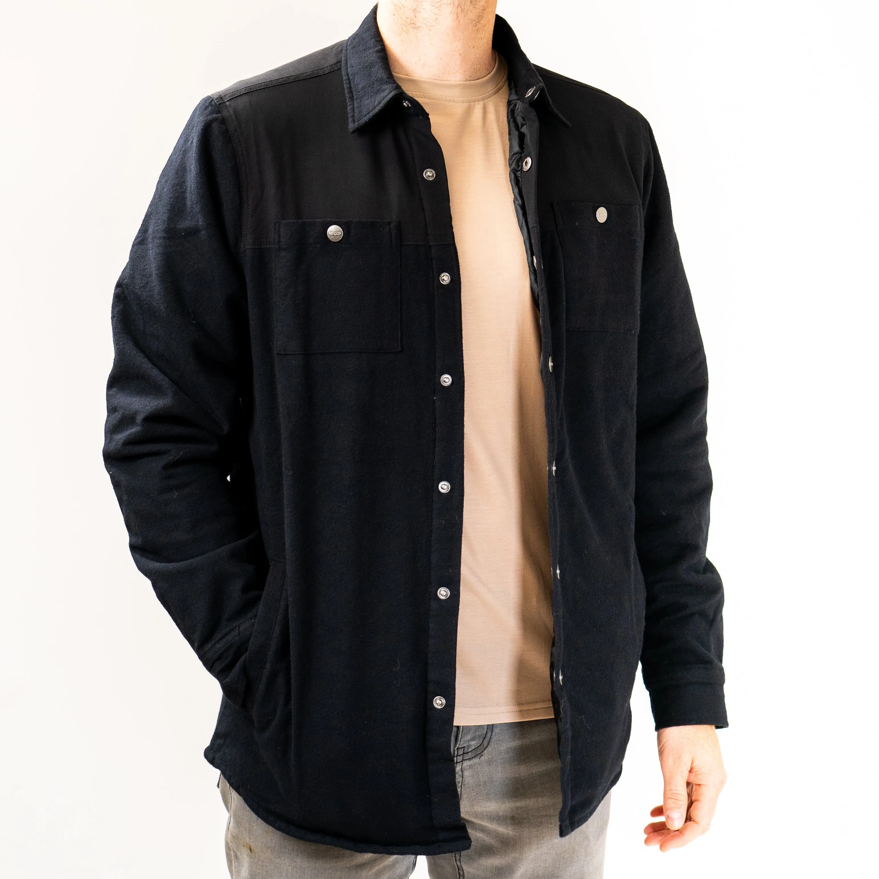 Quilted Shacket - Black on Black